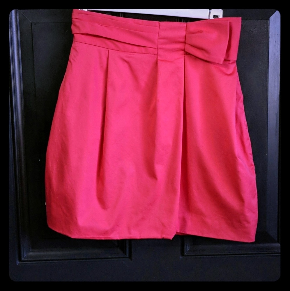 BCBG Maxazria Pink Bow Mini Skirt